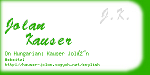 jolan kauser business card